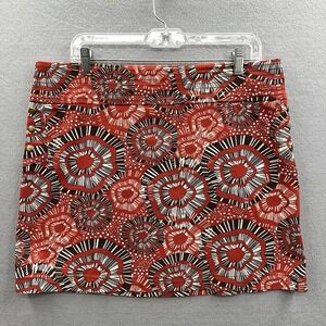 IDEOLOGY Women's Red Brown White Floral Print Mini Skirt Size 12